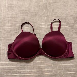 Victoria’s Secret Very Sexy Push Up Bra Underwire Embellished Magenta 36C